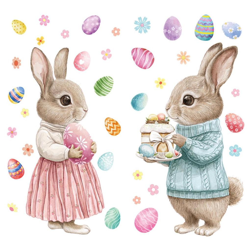 2026 Trending Easter Bunny Electrostatic Window Sticker