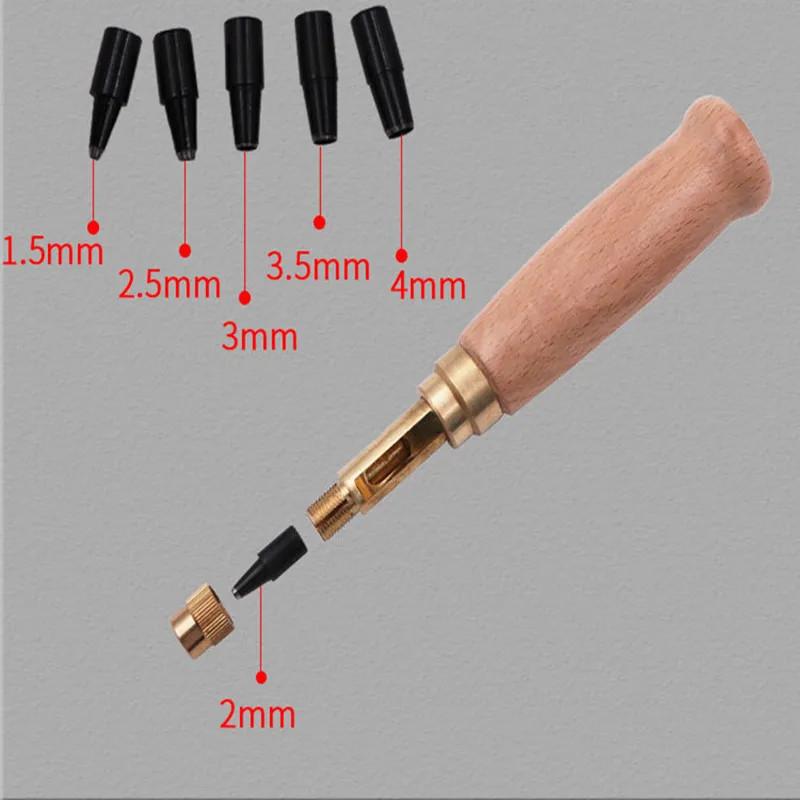 New DIY Leather Punch Rotary Perforator 6-piece Belt Punch Automatic Belt Punch Replaceable Multi-head Belt Perforator