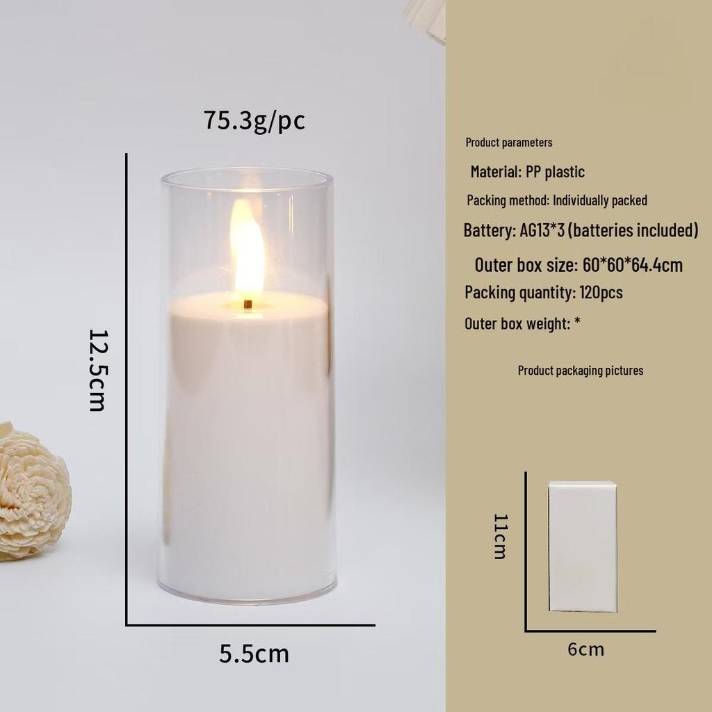 LED Electronic Candle Light Strip with Transparent Lampshade for Bar, Restaurant, KTV, Party, and Outdoor Camping Decor.