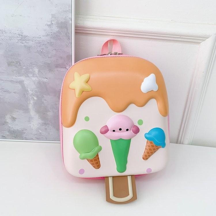 Baby School Kids Bag With Cartoon Ice Cream Design And Durable Oxford Fabric