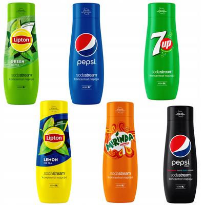 Σετ 6 συμπυκνωμάτων Lipton SodaStream Λεμόνι+Πράσινο+Pepsi+Mirinda+7UP+PepsiMAX