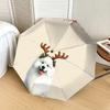 1pc Christmas Dog with Antlers Umbrella with Plastic Handle,Suitable for All Seasons Home Travel Outdoor UmbrellaDD231
