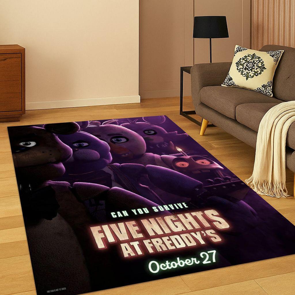 3D F-FNAF Hra Kreslený Koberec Rohožka do Ložnice Obývacího pokoje Pohovka Vstupní Rohožka Domácí Dekorace, Koberec pro Dětský Herní Koutek Protiskluzový Vánoční Dárek