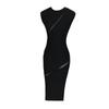 Elegant Black Hollow-Out Shoulder Bodycon Dress