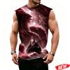 Flashing Lightning Pattern Tank Top For Men Cool 3d Printing T Shirts Summer Casual Sleeveless Tees Street Loose Tank Tops