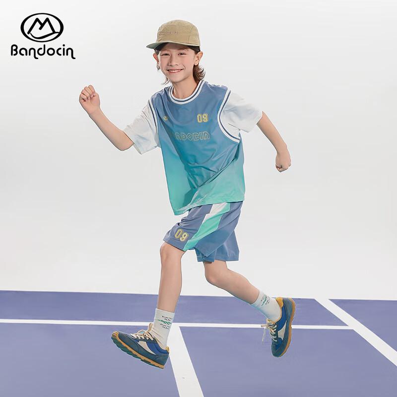 Boys' Summer Faux Two-Piece Sportswear Set