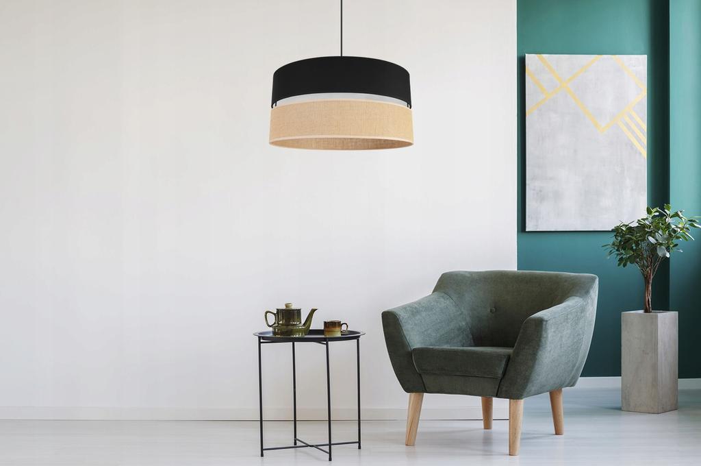 Hanging Lamp, Ceiling Chandelier, Lampshade 45Cm, Black
