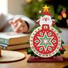 Christmas Number Panel Sign, Bead Art Holiday Accent for Desk Display with 1-25 Date Marker and Wood Stand Home
