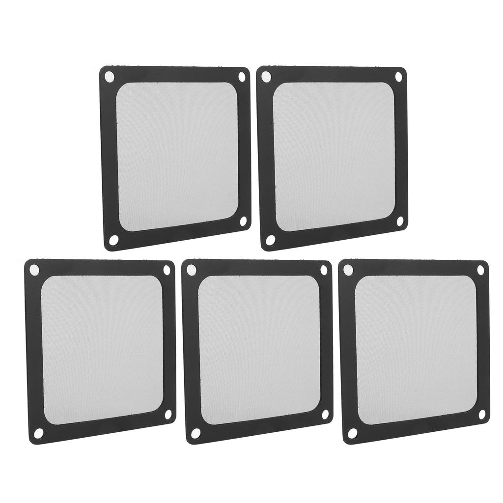 5Pcs PC Computer Case Cooler Fan Dust Filter Magnetic Frame Dustproof PC Fan Dust Filter Mesh Black 80mm