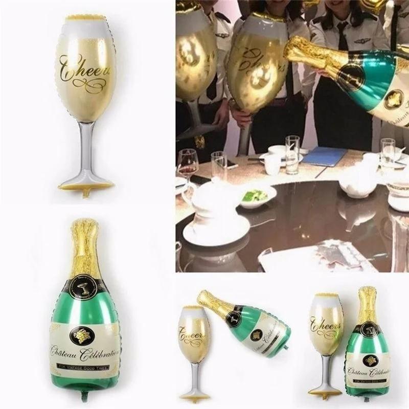 New Champagne Cup Beer Bottle Balloons Aluminium Foil Ballon Birthday Party Festival Navidad New Year Decoration Globos
