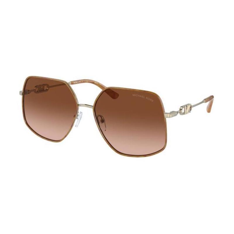 MICHAEL KORS Logo Detail Metal Irregular Sunglasses Women s Brown