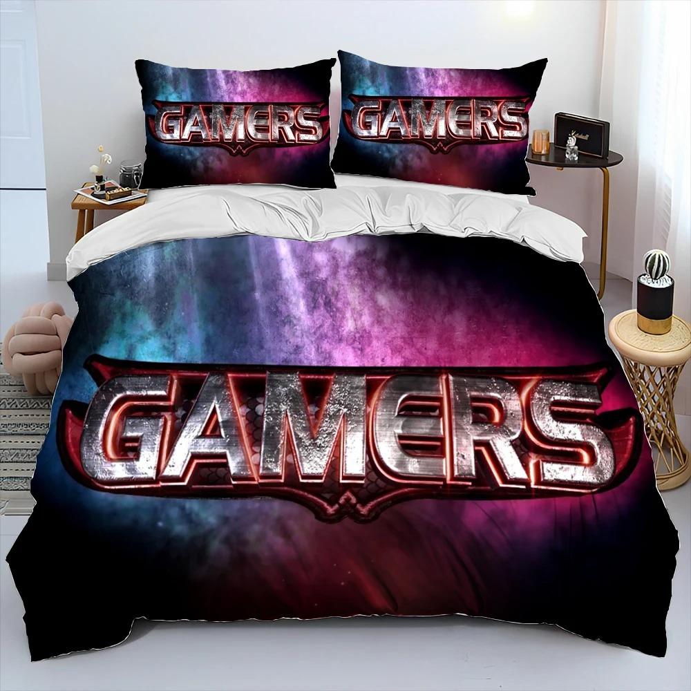 Gamer Game Over Cartoon Comforter Bedding CollectionDuvet Cover Bed Collection Quilt Cover PillowcaseKing Queen Size Bedding Collection Adult Boys