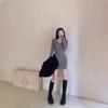2026 Spring/Autumn Women's Slim-Fit Knit Dress - Hip-Hugging Inner Layer Sweater with Short Skirt Design