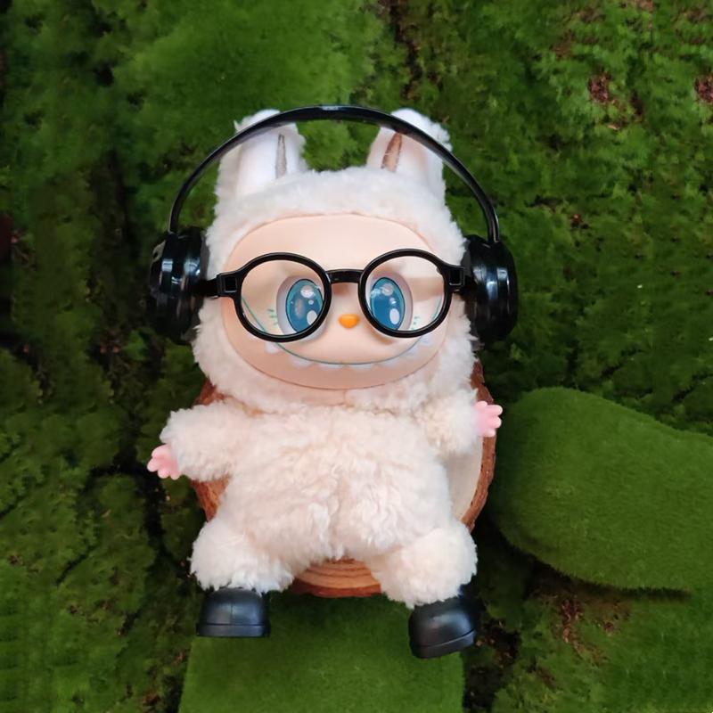 For Labubu Headphones, Shoes and Glasses Set 17cm V2 V3 Plush Doll DIY Decoration Accessories Cute Children's Birthday Gift Toys