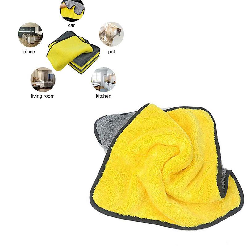 Microfiber Cleaning Towel Thicken Soft Drying Cloth Car Motorcycle Body Washing Towels Double Layer Clean Rags 30/40/60cm