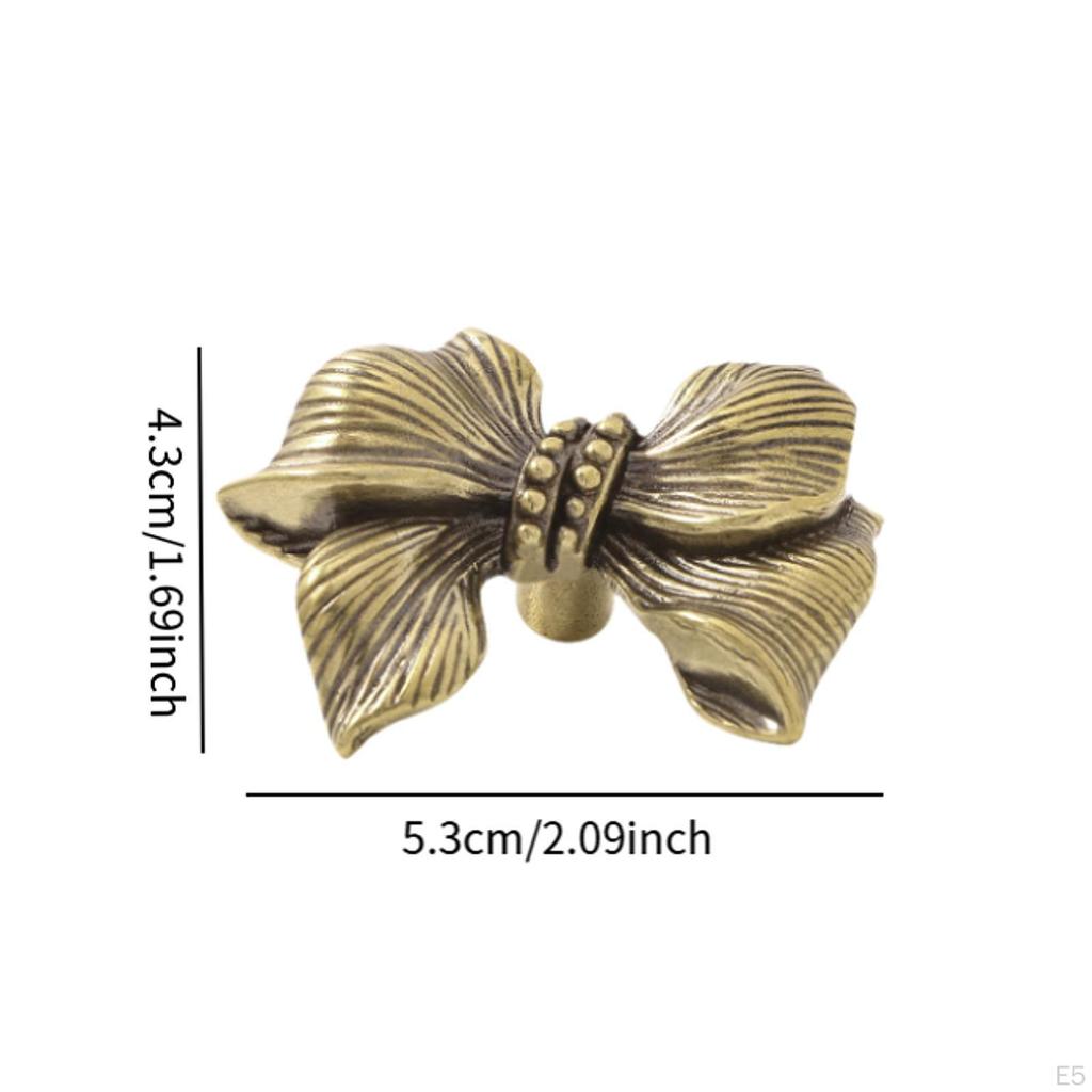 Bow Drawer Handle Cabinet Vintage Brass Door Knob for Cupboard Living Room
