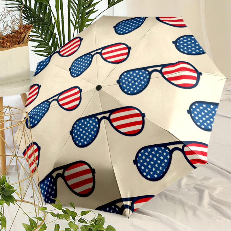 American Flag Fashionable Automatic Opening/Closing Folding Umbrella. Portable and Foldable, Ideal for Gift, Travel, and Daily Use