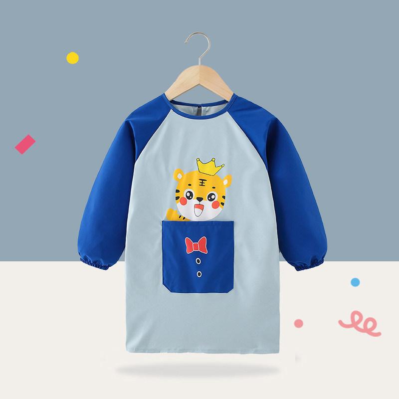 Painting Apron Double Layer Waterproof Painting Coat School with Pockets Painting Gown Children 6~8 Years Craft Apron Painting