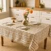 Smooth Printed Tassels Tablecloth Rectangular Desk Protection Cover Long Table Cover Cloth  Wedding