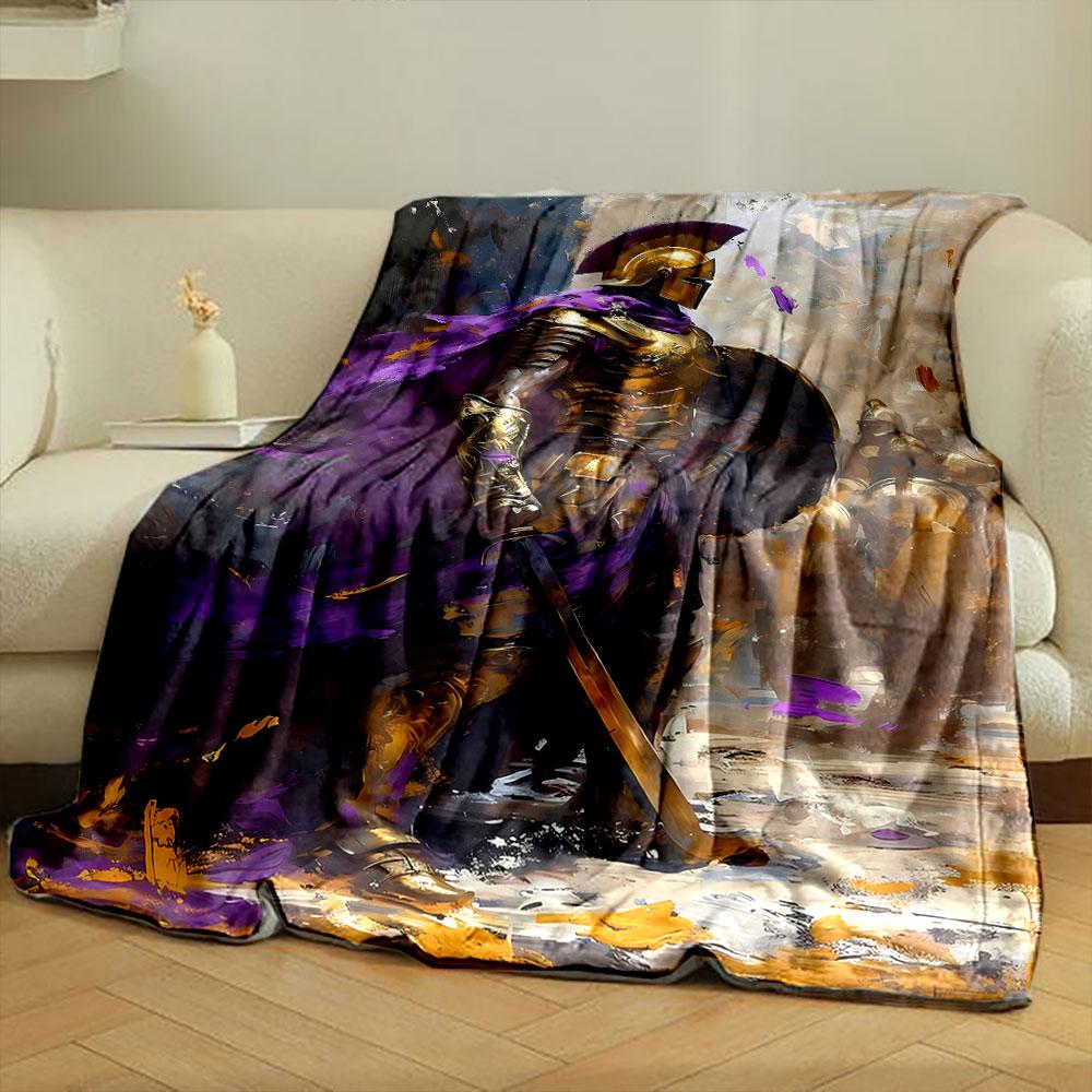 Goldene spartanische Krieger-Decke Schlafzimmer-Decke für Wohnzimmer-Sofa Mittagspause Weicher Überwurf für Freundes-Festival Geschenk