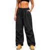 Women's High Waisted Casual Straight Leg Paneled Pants with Loose Fit for Everyday Wear