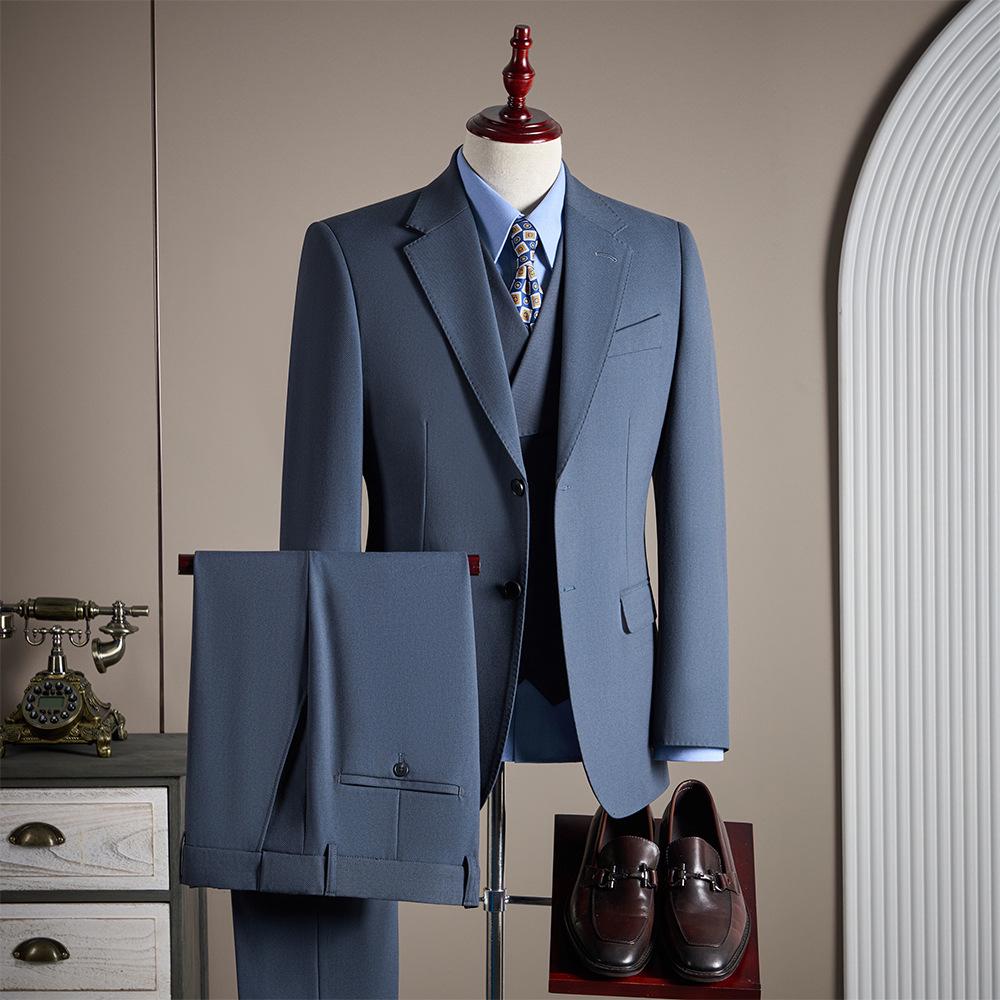 Luxury Men's Custom Suit Set - Tencel Cotton Wool Blend, Fine Twill Fabric, Business Formal Wear.