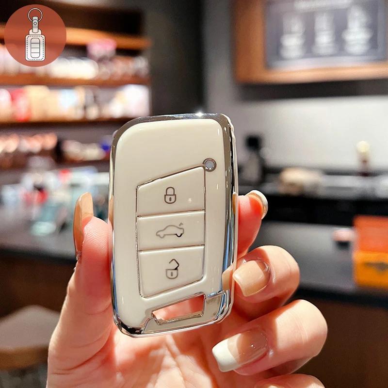 NEUE Mode TPU Auto Fernbedienung Schlüsselhülle Abdeckung Schale Für VW Volkswagen Passat B8 Magotan Für Skoda Kodiaq Superb A7 Smart Keyless