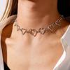 Romantic Heart Chains Chokers Necklace for Women Gold Silver Color Clavicle Chain Necklace Fashion Party Jewelry Gift