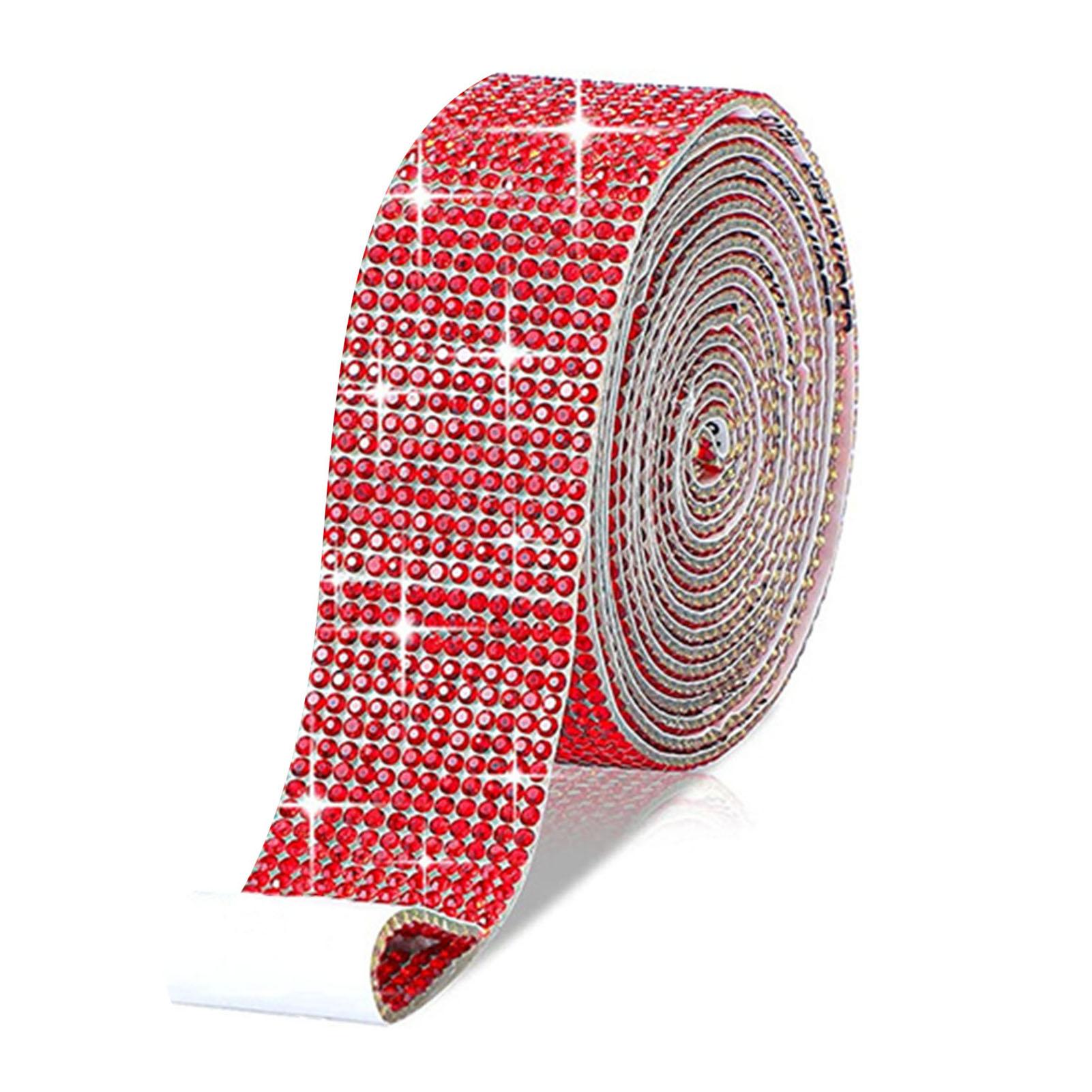 

12 рядов стразов, самоклеящаяся лента, хрустальные стразы, наклейка, алмазная лента, стразы своими руками, искусство, ремесло, украшение для телефона автомобиля 2.7CM ярко-красный