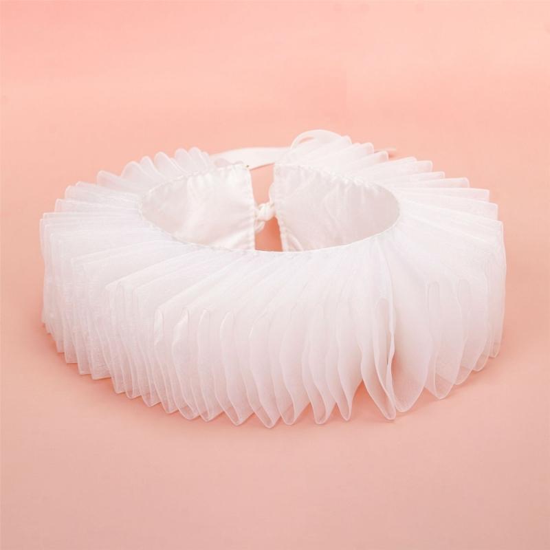 Ruff Collar Ruffled Cosplay Tie for Shirt Blouse Decorative Wristband False Collar Play Costume Accessories