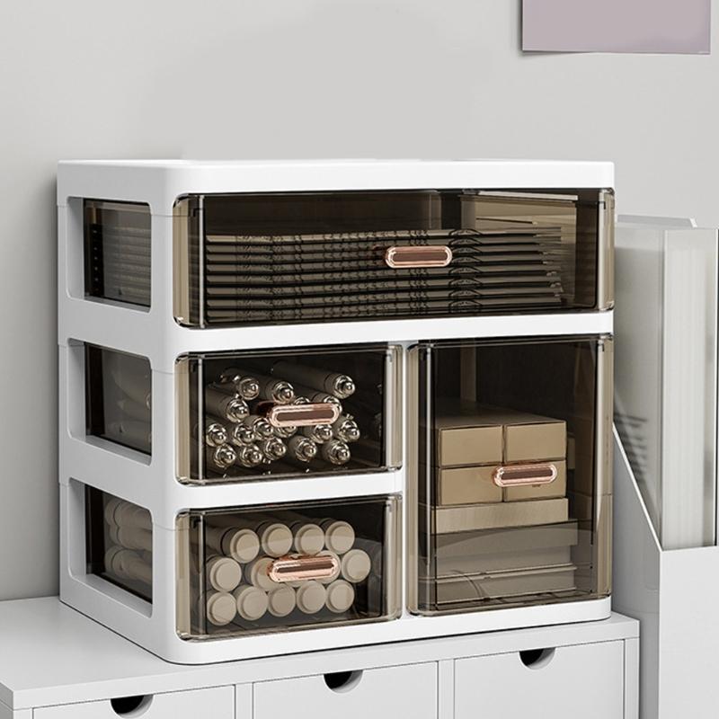 Connectable Plastic Shelf Set With Multiple Sections For Neat Home Or Office Use