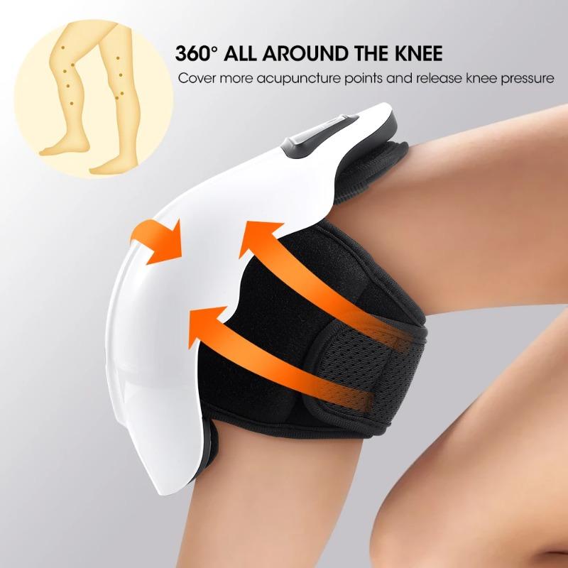 2026 Neues Geschenk Tragbarer Rotlicht Knie-Massager Beheizte Massagegeräte für die Verwendung mit LED-Bildschirm Weiche Luft Tragbares Kabelloses Reise-Massagegerät