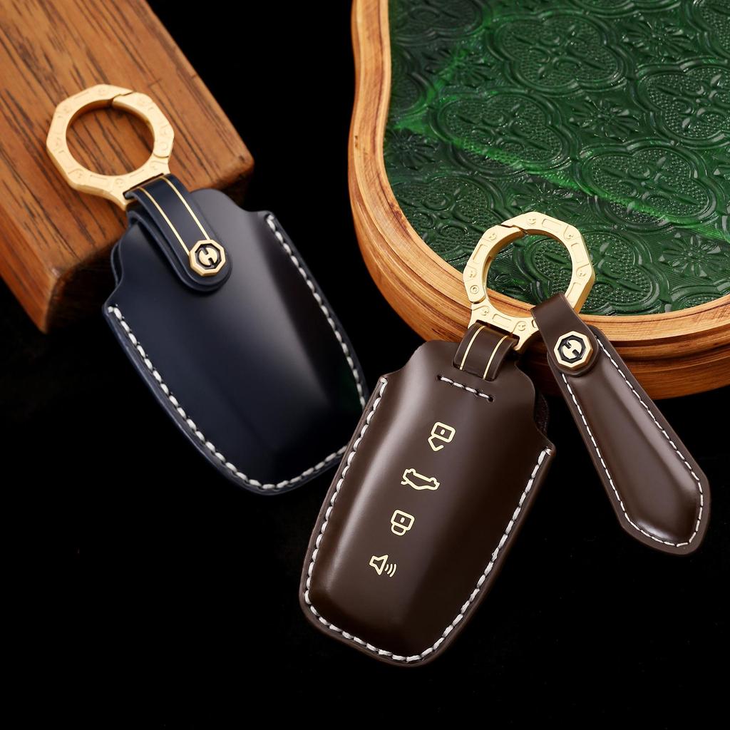 Genuine Leather Car Key Cover for Great Wall Haval H6, Big Dog, Chitu, Xiaolong - High-End Protection Shell.