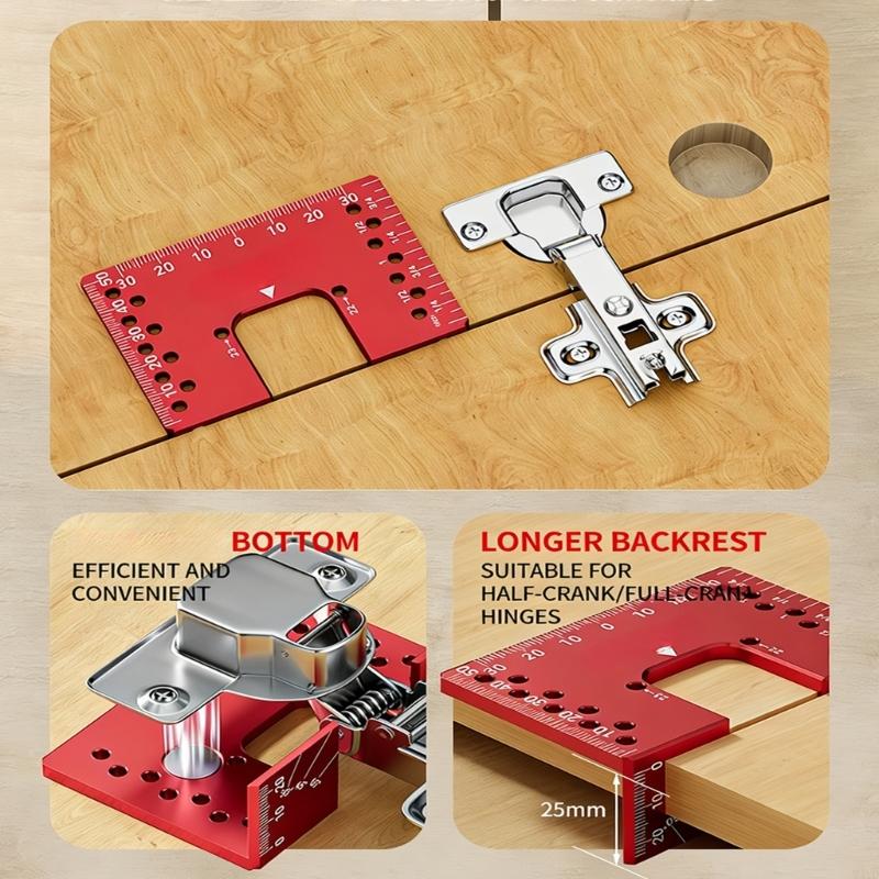 Hinge Quick Installation Fixing Plate Gaps Alignment Tool Cabinet Hole Drilling Locator Jig For Precise Door Alignment M4YD