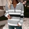 European and American Women's Striped Fashionable Casual Versatile Long-sleeved T-shirt