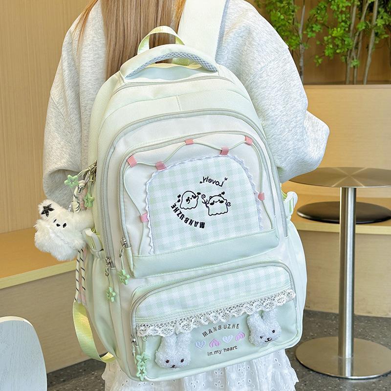 Školní taška japonská školní taška velká kapacita lehká všestranná studentský batoh ins kostkovaný ležérní batoh školní taška základní škola