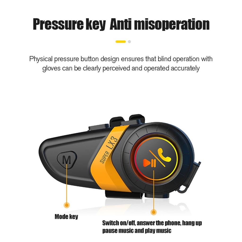 Motorcycle Helmet Bluetoothcompatible Headset Handsfree Wireless Earphone Waterproof Headphones Music Player With Light