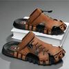 Big Size 46 Luxury Men Leather Slippers Sandals Comfortable Breathable Casual Shoes Men Fashion Sneakers Leisure Men Slippers Slides Footwear Male