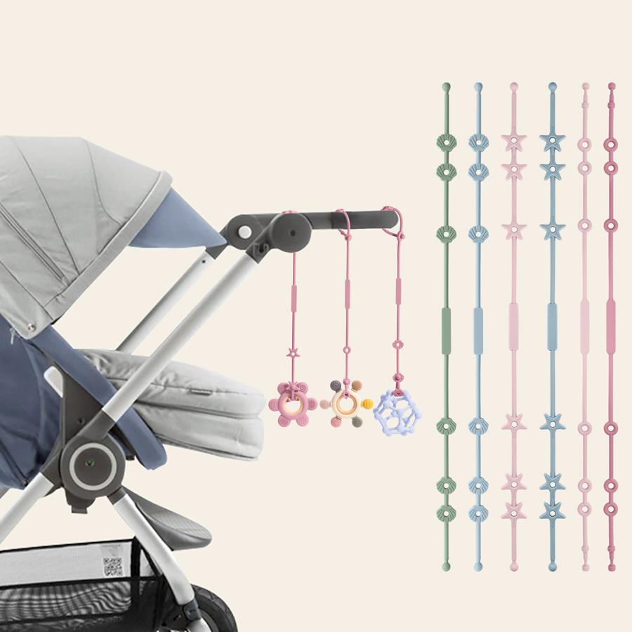 Color Kids 3PC Silicone Pacifier Clips Solid Color Pacifier Chain Cartoon Baby Toys Adjustable Baby Essentials Soft Baby Gift