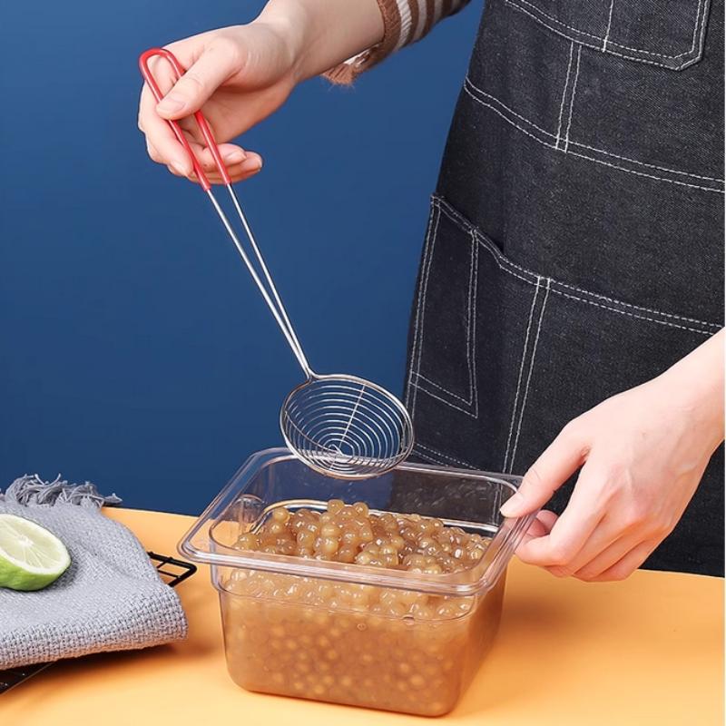 Tapioca Pearl Scooper Pearl Strainer Boba Strainer Stainless Steel Milktea Supplies Steel Kitchen Hanging Utensil