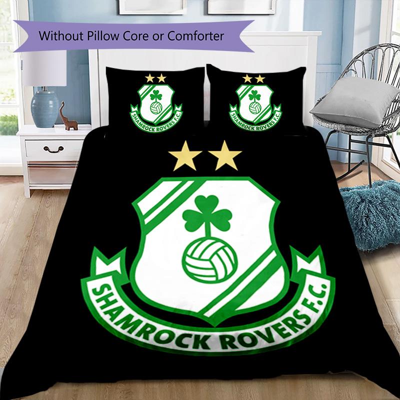 Shamrock Rovers Pattern Bedding,Quilt Set Quilt Cover Pillowcase Home Birthday Gift (1*duvet Cover+2*pillowcase,without Core)