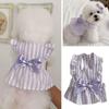 Summer Striped Bows Pet Dresses Small Dogs Breathable Dog Clothes Cute Soft Cat Puppy Clothes