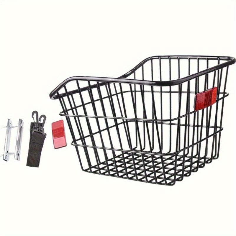 Large Capacity Rear Bicycle Basket, Universal Mount Bike Cargo Carrier for Mountain Bikes, City Bikes, and E-Bikes