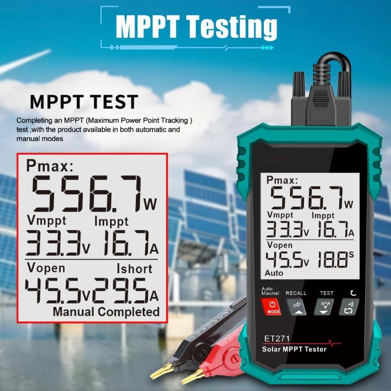 Photovoltaic Tester For Solar Systems Measuring Up To 1600W Featuring MPPT Efficiency Analysis