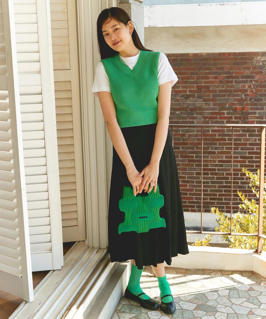 Pleatsmama Bow Bag Bright Green