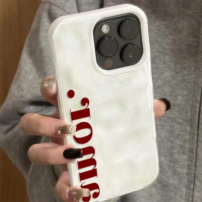 Trendy Red English Amor Pattern Phone Case For IPhone 17 Air 16 15 13 14 12 11 Pro Max Plus 16E 17 Pro Y2K Advanced Cover