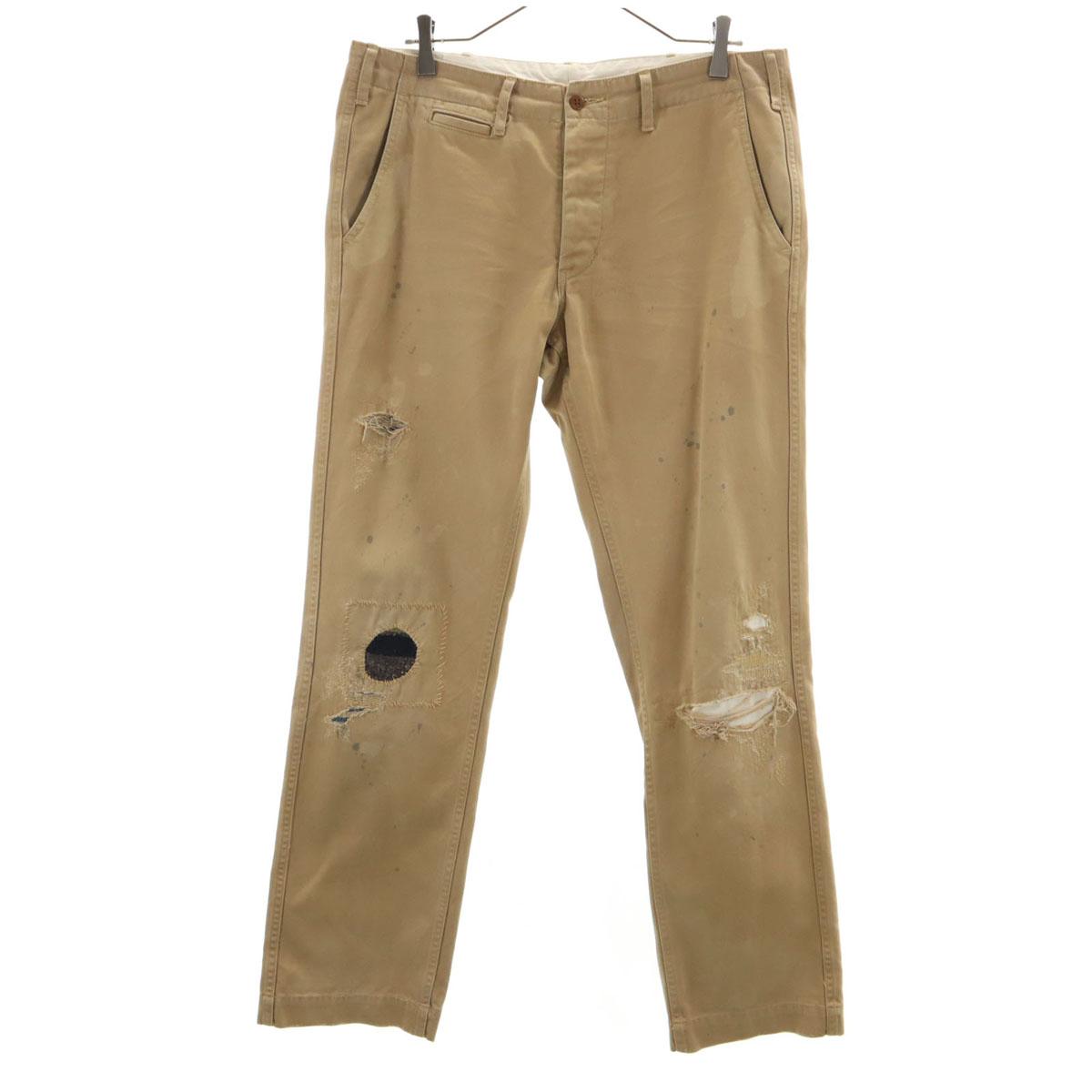 

BURGUS PLUS сделано в Японии Брюки чинос W34 Пуговичная ширинка Мужские Б/У