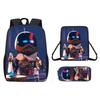 Astro Bot Cartoon Pattern Backpack Shoulder Bag Pencil Case Three Set Piece