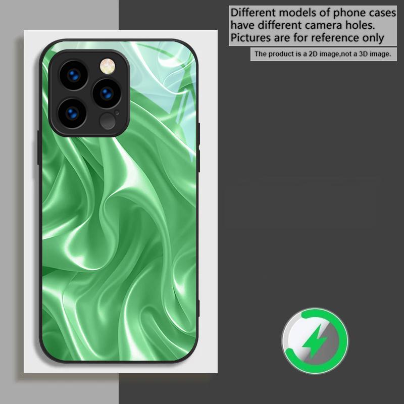 The golden silk of waves suitable for iPhone 17 Pro Max 16E 15 Pro 14 13 Plus 12 mini 11 XR Xs 7 8 16 Air black Glass Phone Case