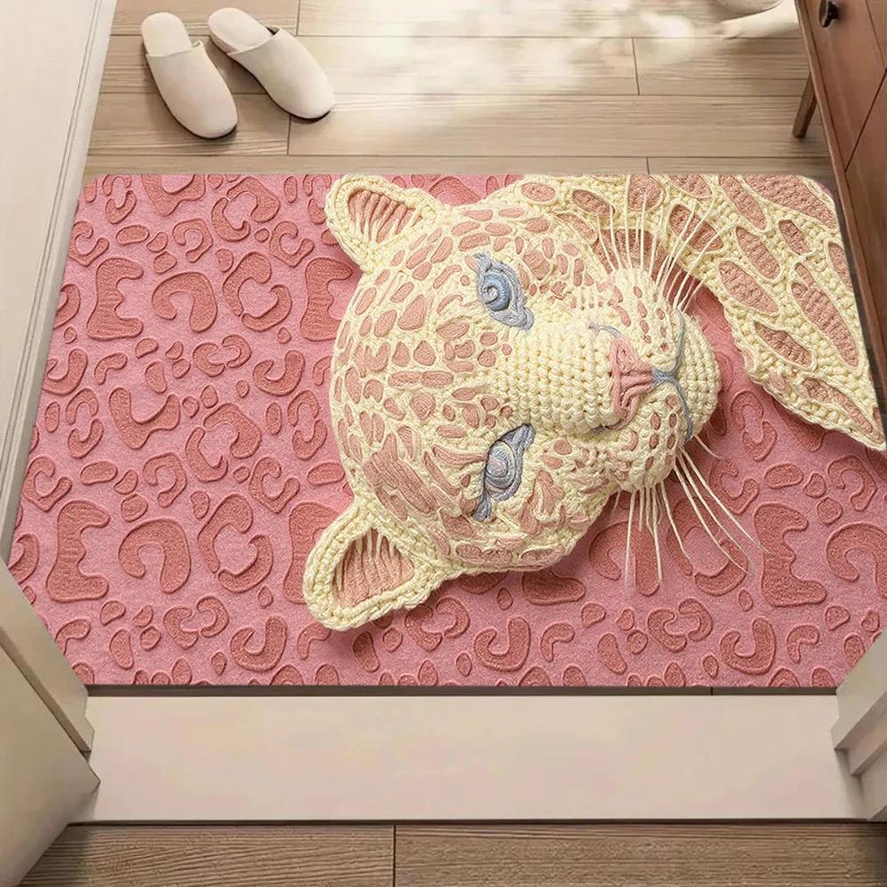Leopard Print Carpet Mat Rug 3D Animal Pattern Home Decoration Living Room Bedroom Modern Floor Decor Floor Mat Door Mat